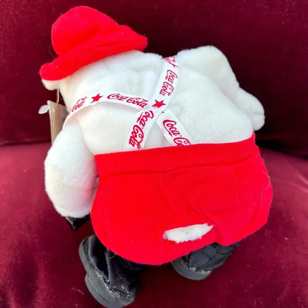 Coca-Cola Bean Bag Plush Polar Bear Fireman in Pants & Coca-Cola Hat HS0310